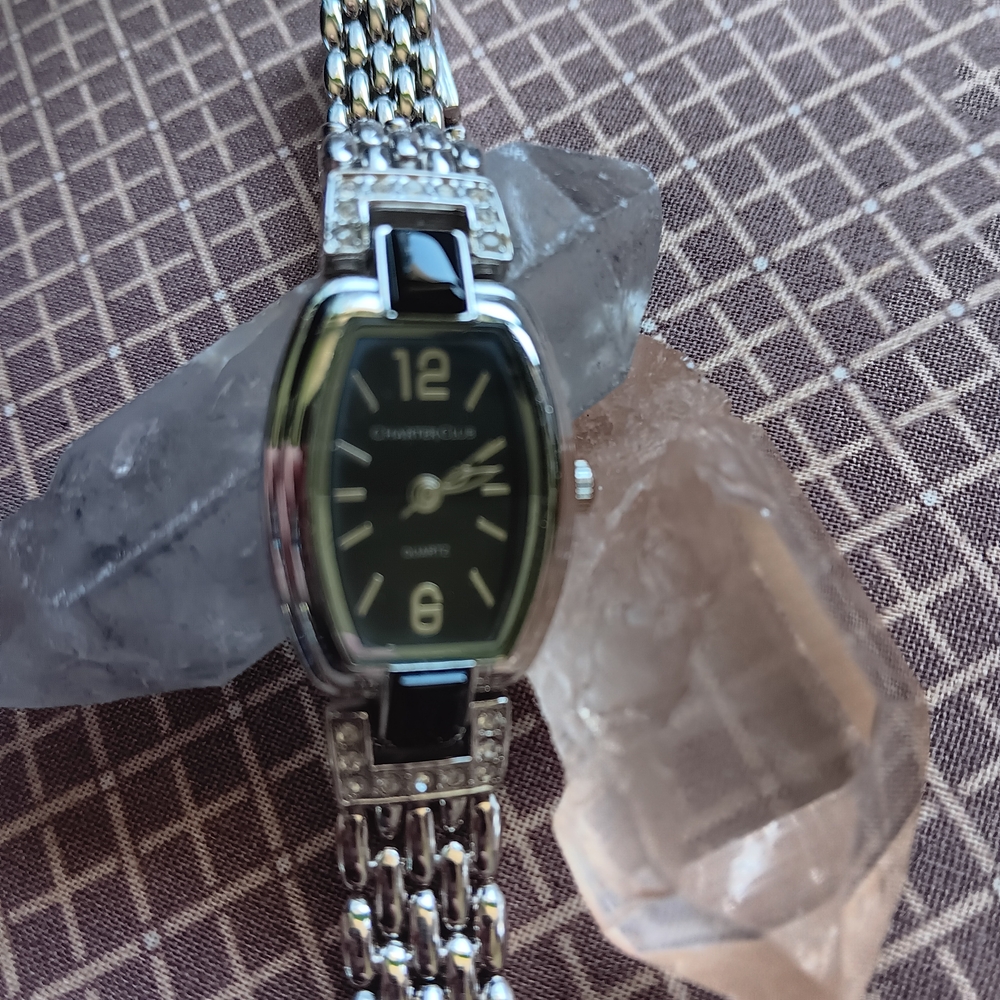 Charter Club Silver& Black Women's Watch, Working Condition..